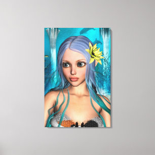 Blue Mermaid Leinwanddruck