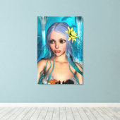 Blue Mermaid Leinwanddruck (Insitu (Holzboden))