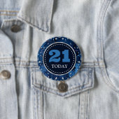 Blue Mermaid Letters Pattern & Glitzer Geburtstag Button (Beispiel)