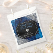 Blue Mermaid Letters Silver Glitzer Vielen Dank Geschenktütchen (Ausgeschnitten)