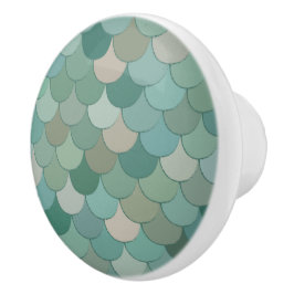 Blue Mermaid Merman Serpent Dragon Scales Keramikknauf