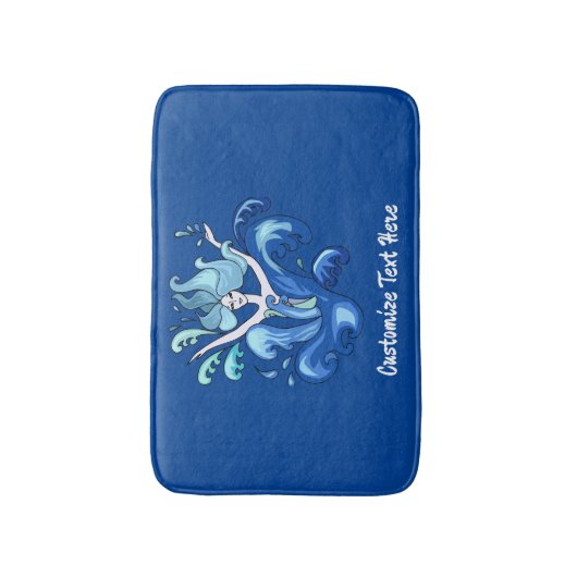 Blue Mermaid Ocean Waves personalisieren benutzerd Badematte (Vorderseite Vertikal)