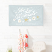Blue Mermaid Party Girls Geburtstag Banner (Insitu)