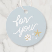 Blue Mermaid Party Seashells Starfish Vielen Dank Geschenkanhänger (Vorderseite)