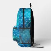 Blue Mermaid Pattern Bedruckter Rucksack (Rechts)