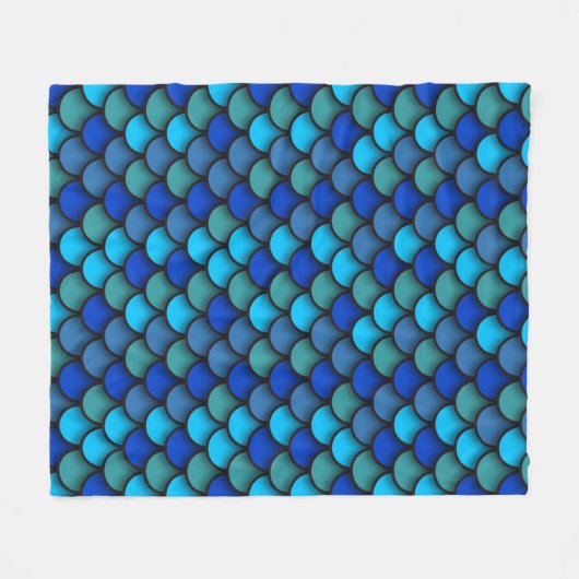 Blue Mermaid Pattern Fleecedecke (Vorderseite (Horizontal))