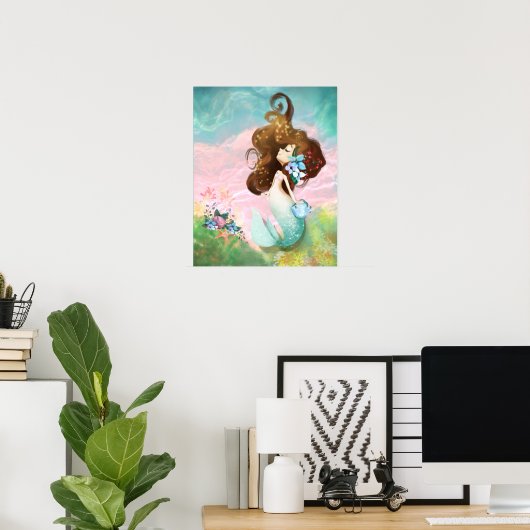 Blue Mermaid Poster (Heimbüro)