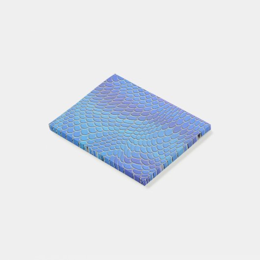 Blue mermaid scales, fish scale post-it klebezettel (angewinkelt)