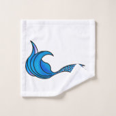 Blue Mermaid Schwanz auf Badetuch Set (Waschlappen)