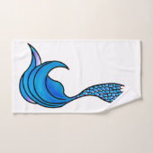 Blue Mermaid Schwanz auf Badetuch Set (Handtuch)