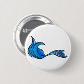 Blue mermaid-Schwanz auf einem Button/Knopf Button (Vorne & Hinten)