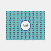Blue Mermaid Schwanz Fleecedecke (Vorderseite (Horizontal))
