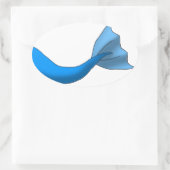 Blue Mermaid Schwanz Ovaler Aufkleber (Tasche)