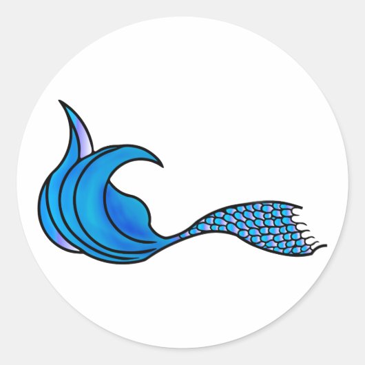 Blue Mermaid Schwanz Sticker (Vorderseite)