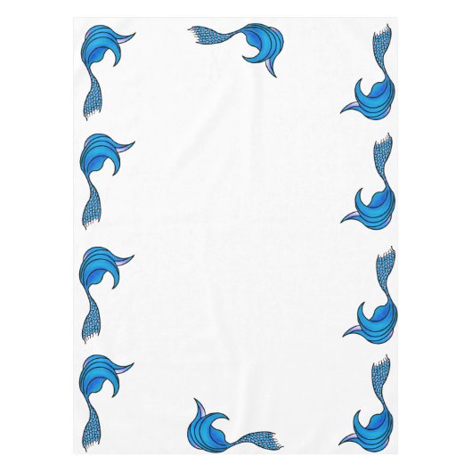 Blue Mermaid Schwanz Tablecloth Tischdecke (Vorderseite)