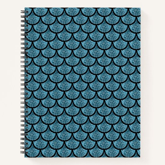 Blue Mermaid-Skala mit Glitzer-Effekt Notizblock (Vorderseite)