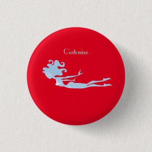 Blue Mermaid Swimmer Thunder_Cove  Button