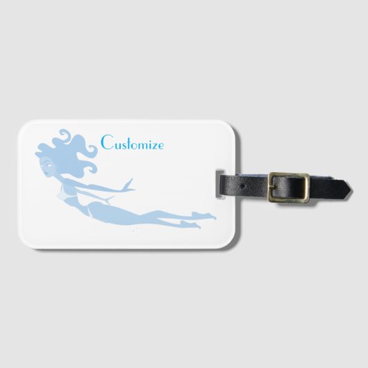 Blue Mermaid Swimmer Thunder_Cove Gepäckanhänger (Vorderseite (Horizontal))