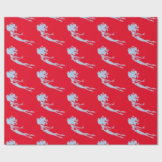 Blue Mermaid Swimmer Thunder_Cove Geschenkpapier (Flach)