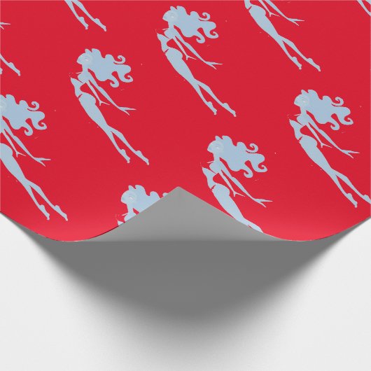 Blue Mermaid Swimmer Thunder_Cove Geschenkpapier (Ecke)