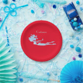 Blue Mermaid Swimmer Thunder_Cove Pappteller (Party)
