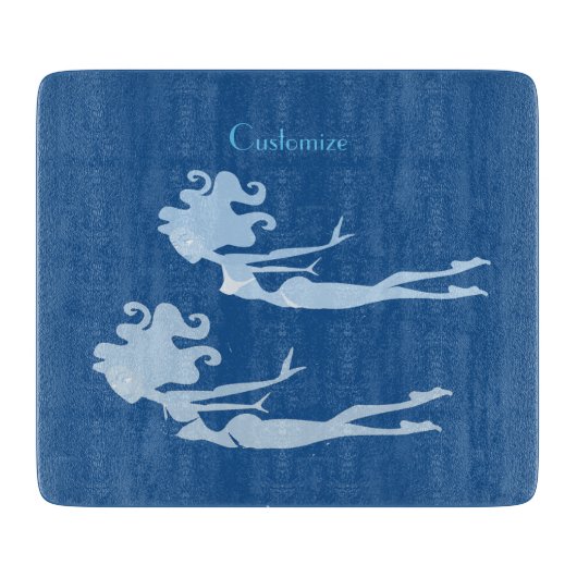 Blue Mermaid Swimmer Thunder_Cove Schneidebrett (Vorderseite)