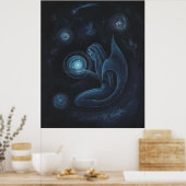 Blue Mermaid Universe Poster (Küche)