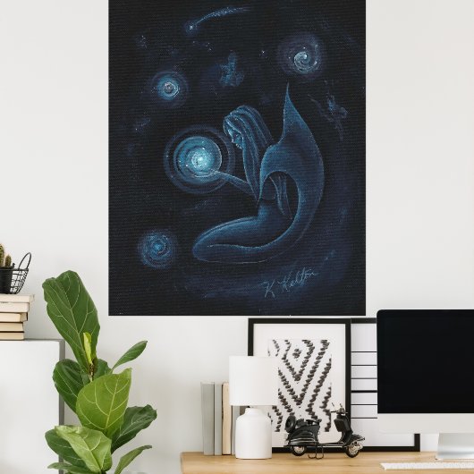 Blue Mermaid Universe Poster (Heimbüro)