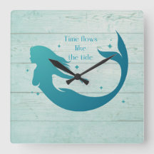 Blue Mermaid Wall Clock