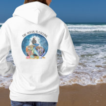 Blue Mermaid Watercolor Hoodie