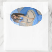 Blue Mermaid's Heart Ovaler Aufkleber (Tasche)