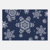 Blue Merry and Bright Snowflakes Weihnachten Geschenkpapier Set (Vorderseite 2)