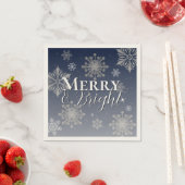 Blue Merry and Bright Snowflakes Weihnachten Serviette (Beispiel)