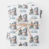 Blue Merry Christmas Paper Geschenkpapier Set (Beispiel)