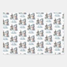 Blue Merry Christmas Paper