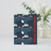 Blue Merry Christmas Postkarte (Stehend Vorderseite)