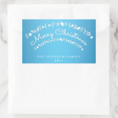 Blue Merry Christmas Rectangle Stickers (Tasche)