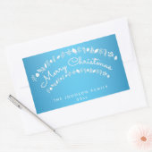 Blue Merry Christmas Rectangle Stickers (Umschlag)