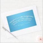 Blue Merry Christmas Rectangle Stickers<br><div class="desc">Frohe Weihnachts-Blau-Weiß-Rechteck-Aufkleber mit veränderbarem Text</div>