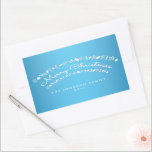 Blue Merry Christmas Rectangle Stickers<br><div class="desc">Frohe Weihnachts-Blau-Weiß-Rechteck-Aufkleber mit veränderbarem Text</div>