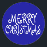 Blue Merry Christmas Stickers<br><div class="desc">Fügen Sie eine besondere Touch zu Ihren Arrangements in dieser Urlaubssaison mit diesen blauen Frohen Weihnachtsaufklebern. Wählen Sie die Schaltfläche "Anpassen",  um Text und mehr zu personalisieren!</div>