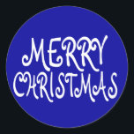 Blue Merry Christmas Stickers<br><div class="desc">Fügen Sie eine besondere Touch zu Ihren Arrangements in dieser Urlaubssaison mit diesen blauen Frohen Weihnachtsaufklebern. Wählen Sie die Schaltfläche "Anpassen",  um Text und mehr zu personalisieren!</div>
