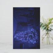 Blue Merry Christmas Tree Lights Briefpapier (Stehend Vorderseite)