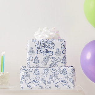 Blue Merry Weihnachtsgeschenk Packpapier