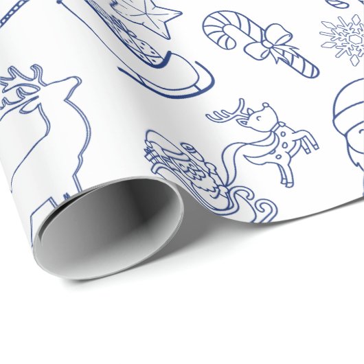 Blue Merry Weihnachtsgeschenk Packpapier (Rolleneckpunkt)