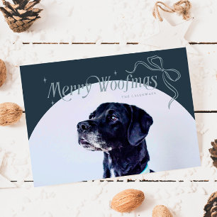 Blue Merry Woofmas Hund Weihnachtskarte Feiertagskarte