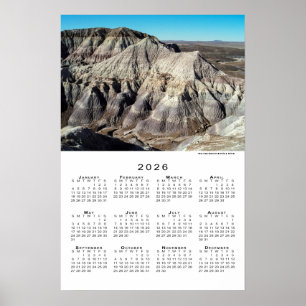 Blue Mesa Badlands Wüstenberge 2026 Kalender Poster