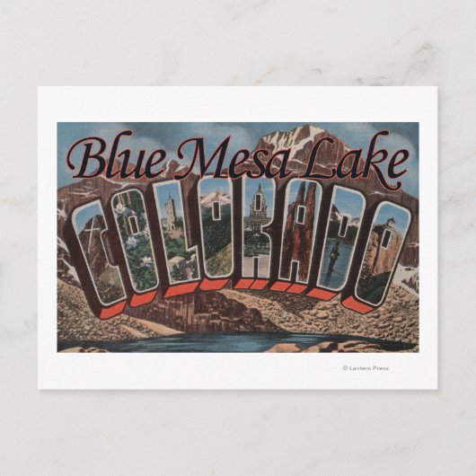 Blue Mesa Lake, Colorado - Große Letter Scenes Postkarte (Vorderseite)