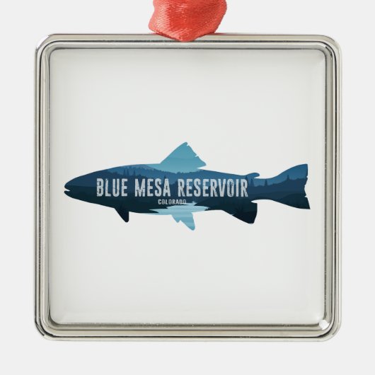 Blue Mesa Reservoir Colorado Fisch Ornament Aus Metall (Vorne)