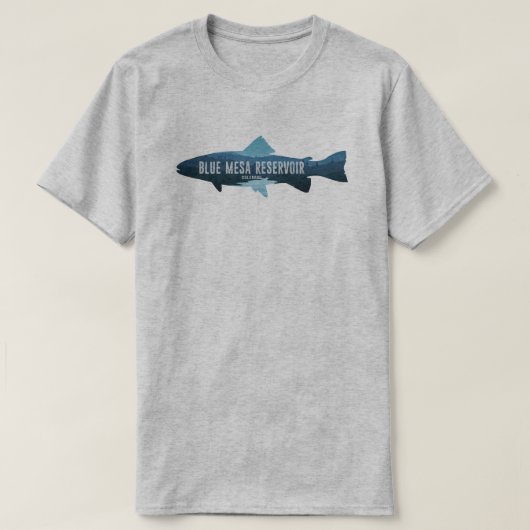 Blue Mesa Reservoir Colorado Fisch T-Shirt (Design vorne)